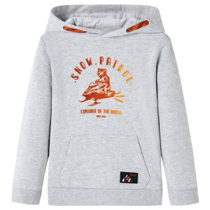 Sudadera con capucha de niños gris y naranja 116 D