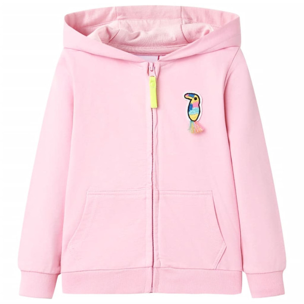 Sudadera infantil con capucha y cremallera rosa 92 D