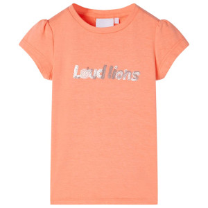 Camiseta de niños de manga casquillo naranja neón 116 D