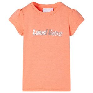 Camiseta de niños de manga casquillo naranja neón 92 D