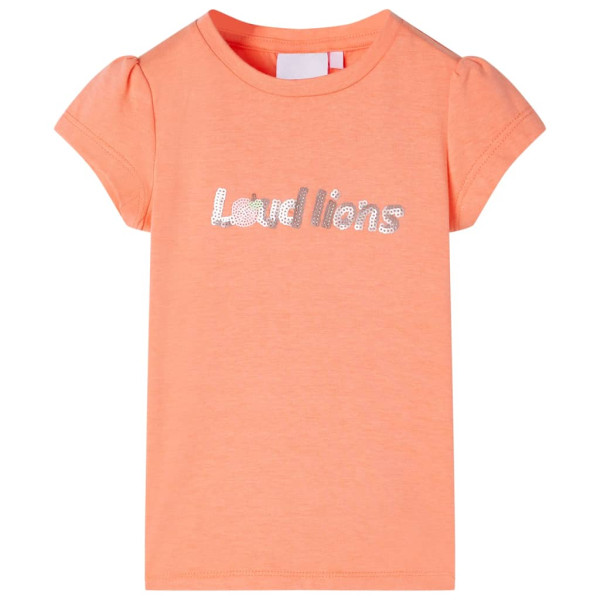 Crianças t-shirt mangas laranja t neon 92 D