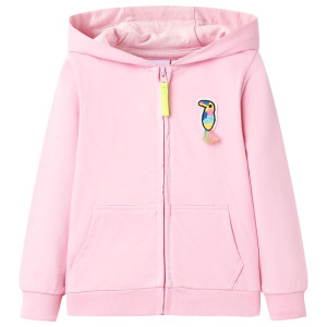 Sudadera infantil con capucha y cremallera rosa 140 D