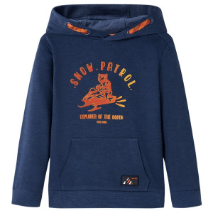 Sudadera con capucha niño azul marino y naranja 104 D