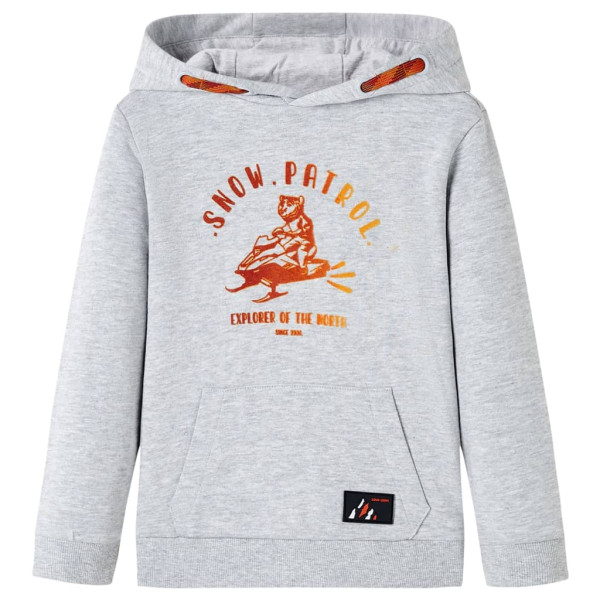 Sudadera con capucha de niños gris y naranja 104 D