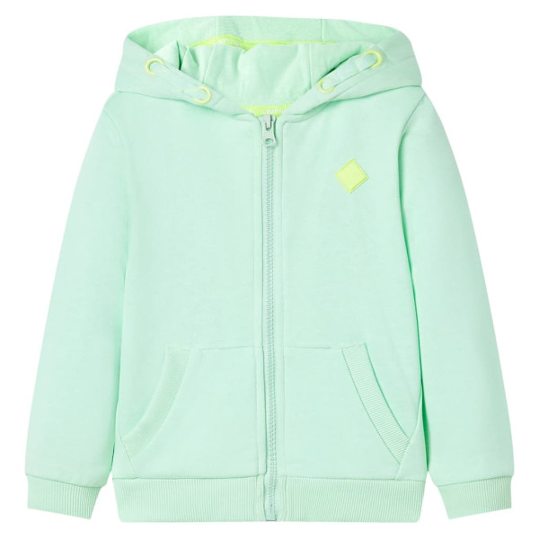 Sudadera para niños con capucha y cremallera verde brillante 104 D