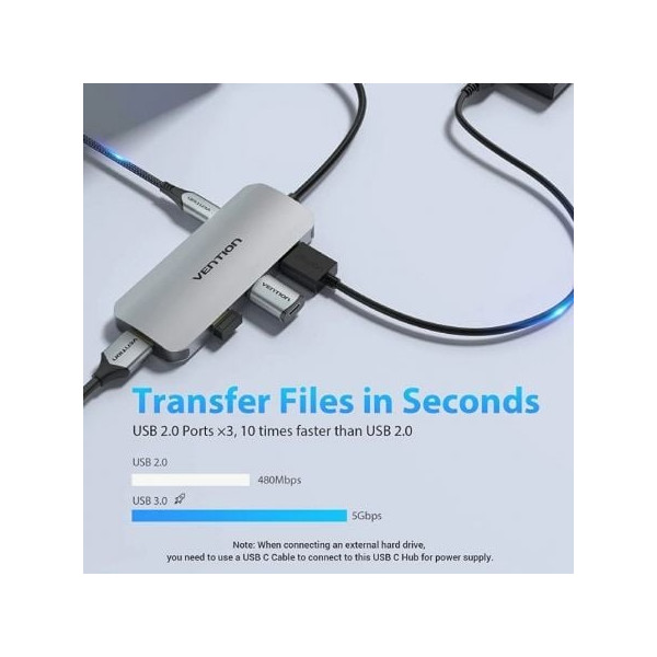 Docking Vention USB Tipo-C TOJHB gris M 3