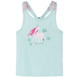 Camiseta de tirantes infantil verde menta claro 116 D