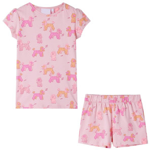 Pijama infantil manga curta rosa claro 92 D