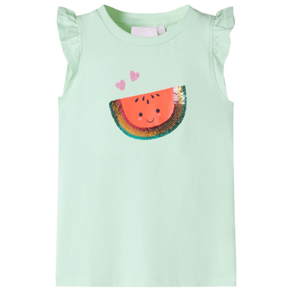 Camiseta infantil manga babado verde macio 92 D