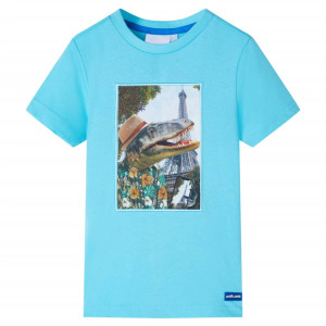 Camiseta infantil água-marinha 140 D