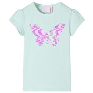 T-shirt infantil com mangas luz menta 140 D