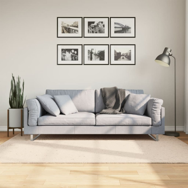 Tapete de cabelo curto suave lavável HUARTE beige 140x200 cm D