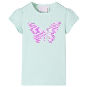 Camiseta de niños de manga casquillo menta claro 116 D