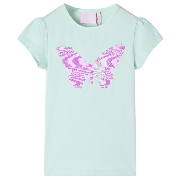 Camiseta de niños de manga casquillo menta claro 116 D