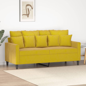 Sofá de 2 plazas terciopelo amarillo 140 cm D