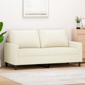 Sofá de 2 plazas terciopelo color crema 140 cm D