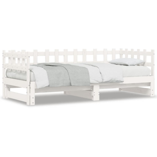 Sofá cama removível madeira maciça de pinho branco 2x(90x200) cm D