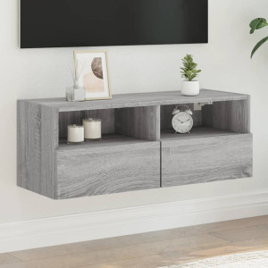 Mueble de pared TV madera de ingeniería Sonoma gris 80x30x30 cm D