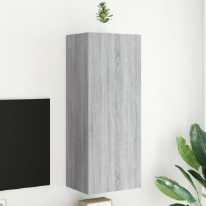 Mueble TV de pared madera ingeniería gris Sonoma 40.5x30x102 cm D