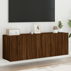 Muebles para TV de pared 2 unidades roble marrón 60x30x41 cm D