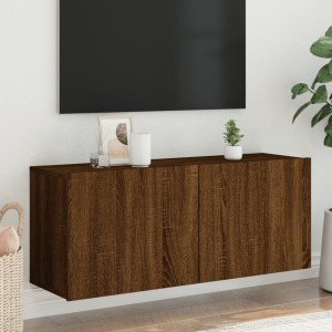 Mueble para TV de pared roble marrón 100x30x41 cm D