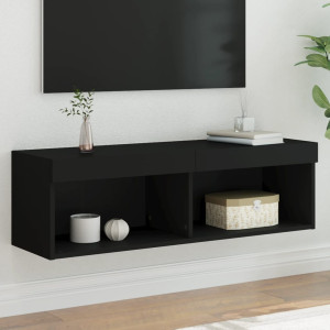 Mueble para TV con luces LED negro 100x30x30 cm D