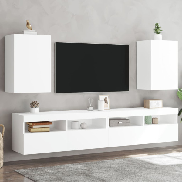 Mobiliário de TV de parede de madeira branco 100x30x30 cm D