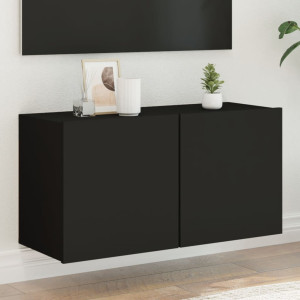 Mueble para TV de pared negro 80x30x41 cm D