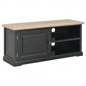 Mueble para el televisor de madera negro 90x30x40 cm D