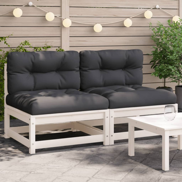 Sofas de jardim sem braços com almofadas D