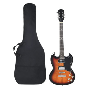 Guitarra eléctrica principiantes con funda marrón negro 4/4 39 D