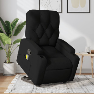 Sillón reclinable de masaje elevable tela negro D