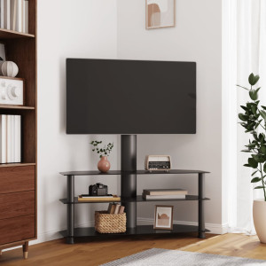 Mueble de TV de esquina 3 niveles para 32-70 pulgadas negro D