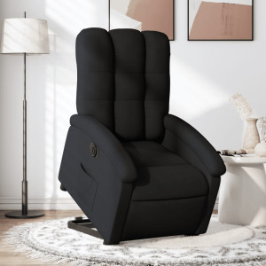 Sillón eléctrico reclinable elevable de tela negro D