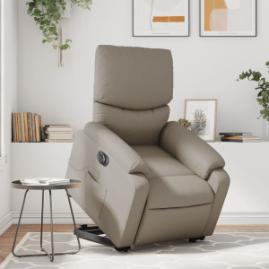 Sillón reclinable de masaje eléctrico cuero sintético capuchino D