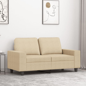Sofá de 2 plazas de tela color crema 120 cm D