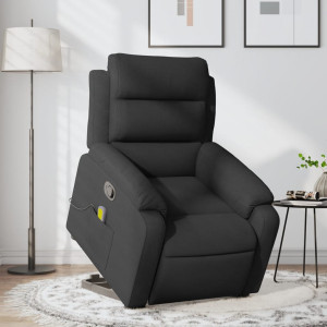 Sillón reclinable de masaje elevable tela negro D