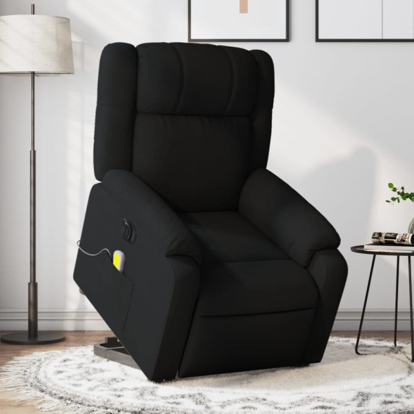 Sillón de masaje eléctrico reclinable elevable tela negro D