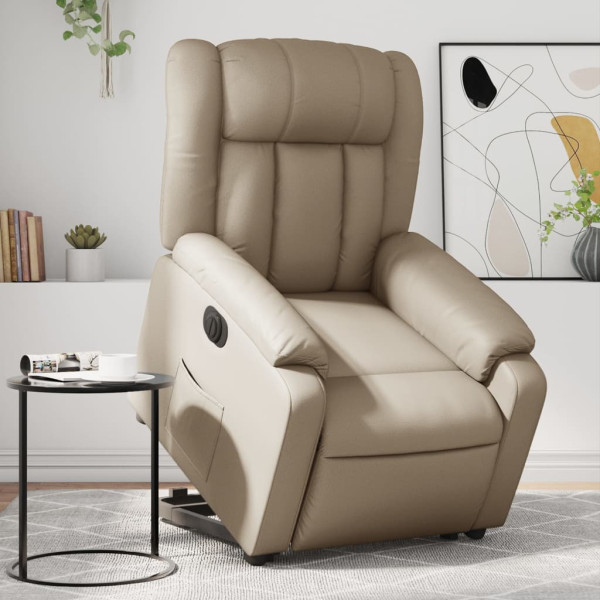 Sillón elevable eléctrico cuero artificial capuchino D