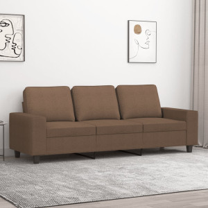 Sofá de 3 plazas de tela marrón 180 cm D