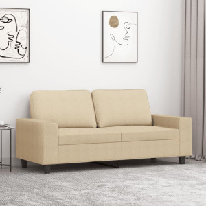 Sofá de 2 plazas de tela color crema 140 cm D