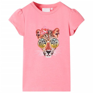 Camiseta infantil rosa neón 140 D