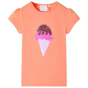 Camiseta de bebê laranja neon 104 D