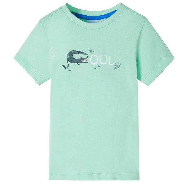 Camiseta infantil de manga corta verde claro 92 D