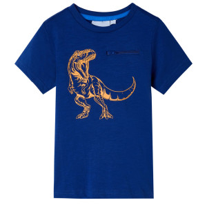 T-shirt infantil de manga curta azul escuro 104 D