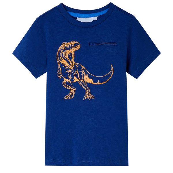 Camiseta infantil de manga corta azul oscuro 104 D