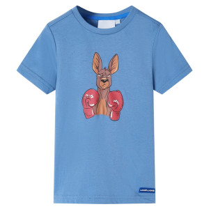 Camiseta infantil de manga corta azul medio 92 D