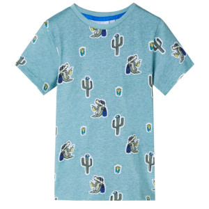 Camiseta infantil verde claro mélange 104 D