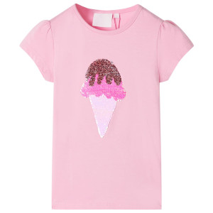 Camiseta infantil rosa chillón 116 D