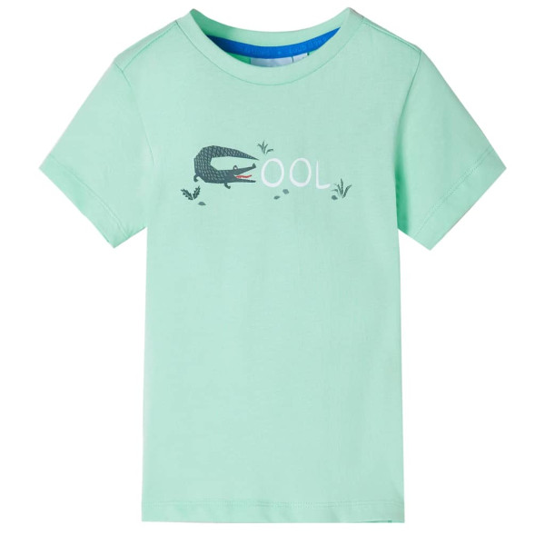 T-shirt infantil de manga curta verde claro 104 D